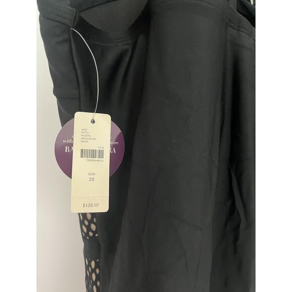 Cacique women’s Swimsuit Size 28 One Piece Black Nude Mesh NWT - Picture 7 of 10